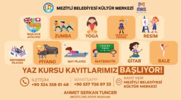 MEZİTLİ BELEDİYESİ’NDEN HER YAŞA HİTAP EDEN YAZ KURSLARI BAŞLADI